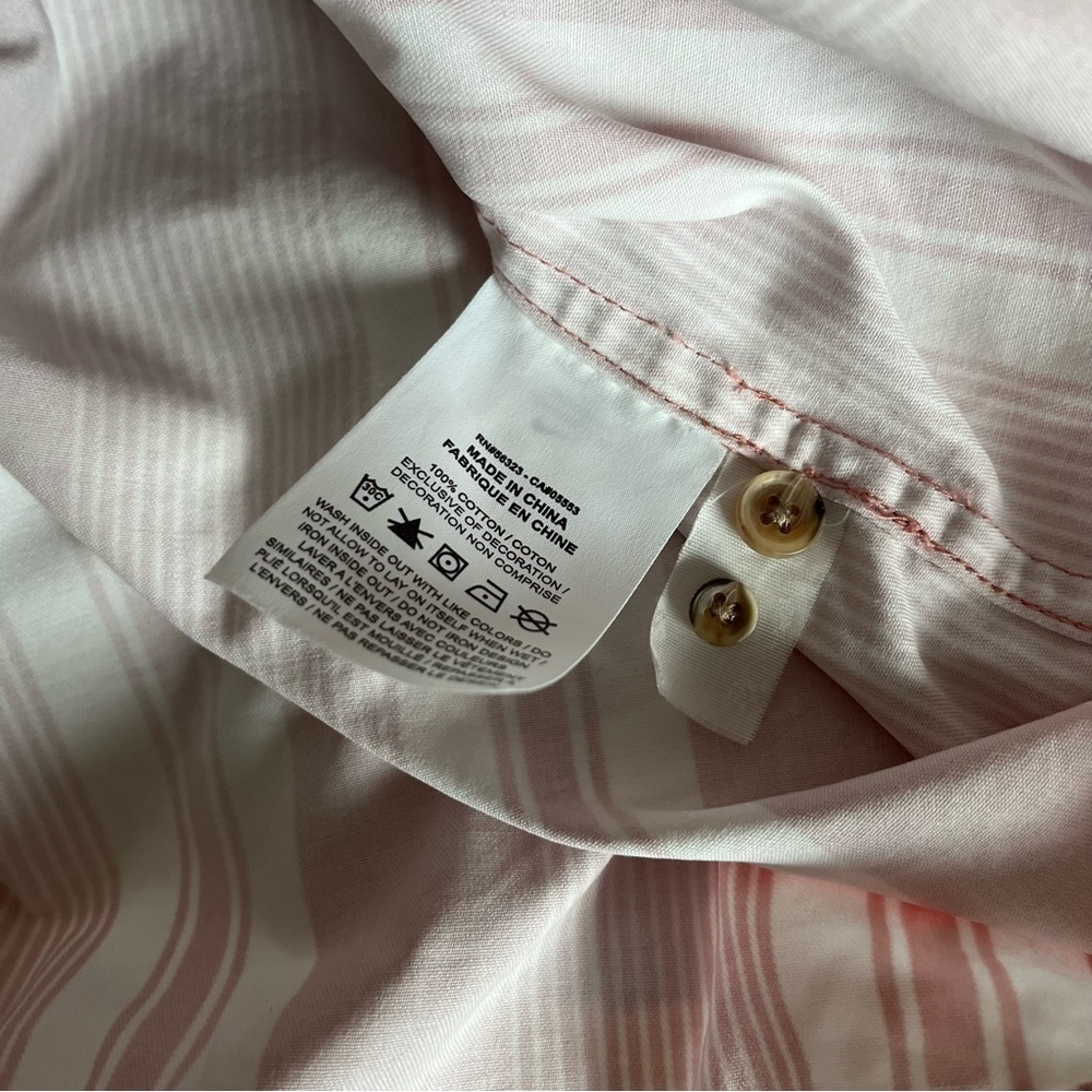 NIKE x SUPREME sz M Long Sleeve Button Down Shirt Red White Striped - Picture 7 of 9